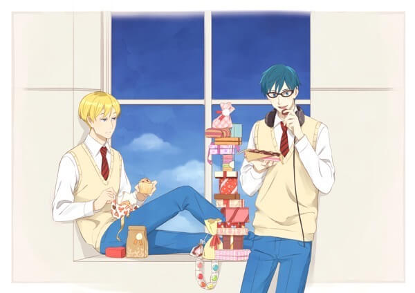 Jean and Nino during their school days on Valentine's. Jean's got a modest amount of chocolate, but Nino's got quite the pile.